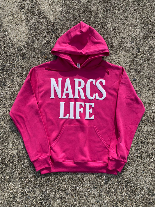 3D Puff logo print hoodie Pink